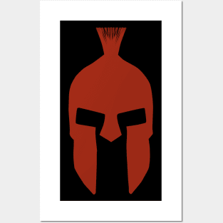 Red spartan helmet Posters and Art